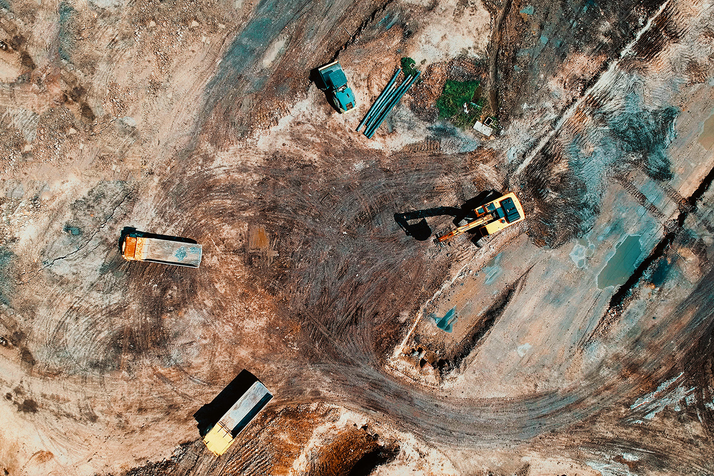 Aerial View of Construction Site