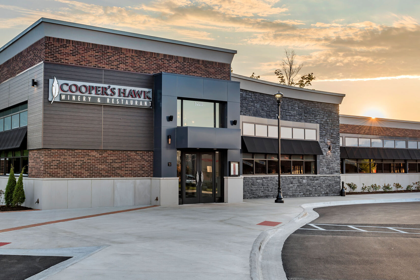 Exterior View of Cooper's Hawk in Centerville at Dusk