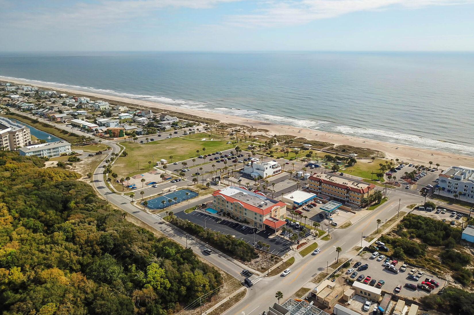 Aerial Photography View of Hotel on the Beach
