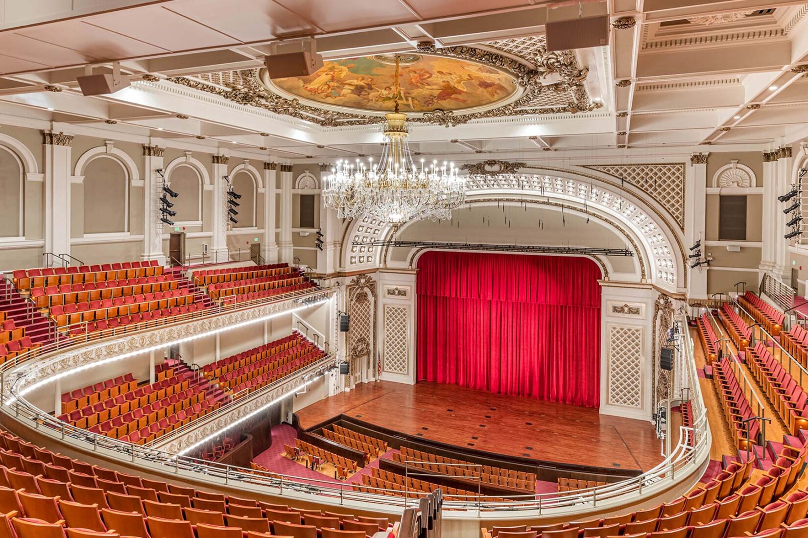 Elegant Theatre with Painted Ceiling and Chandelier