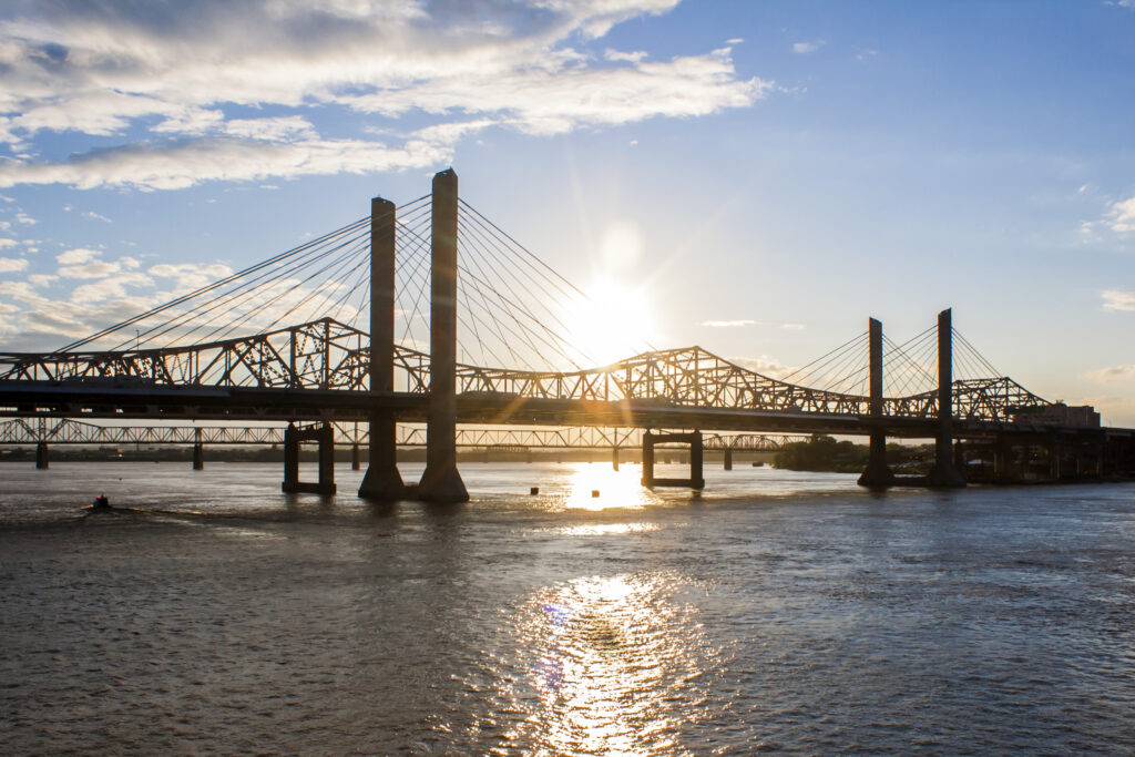 Louisville Bridge at Sunset