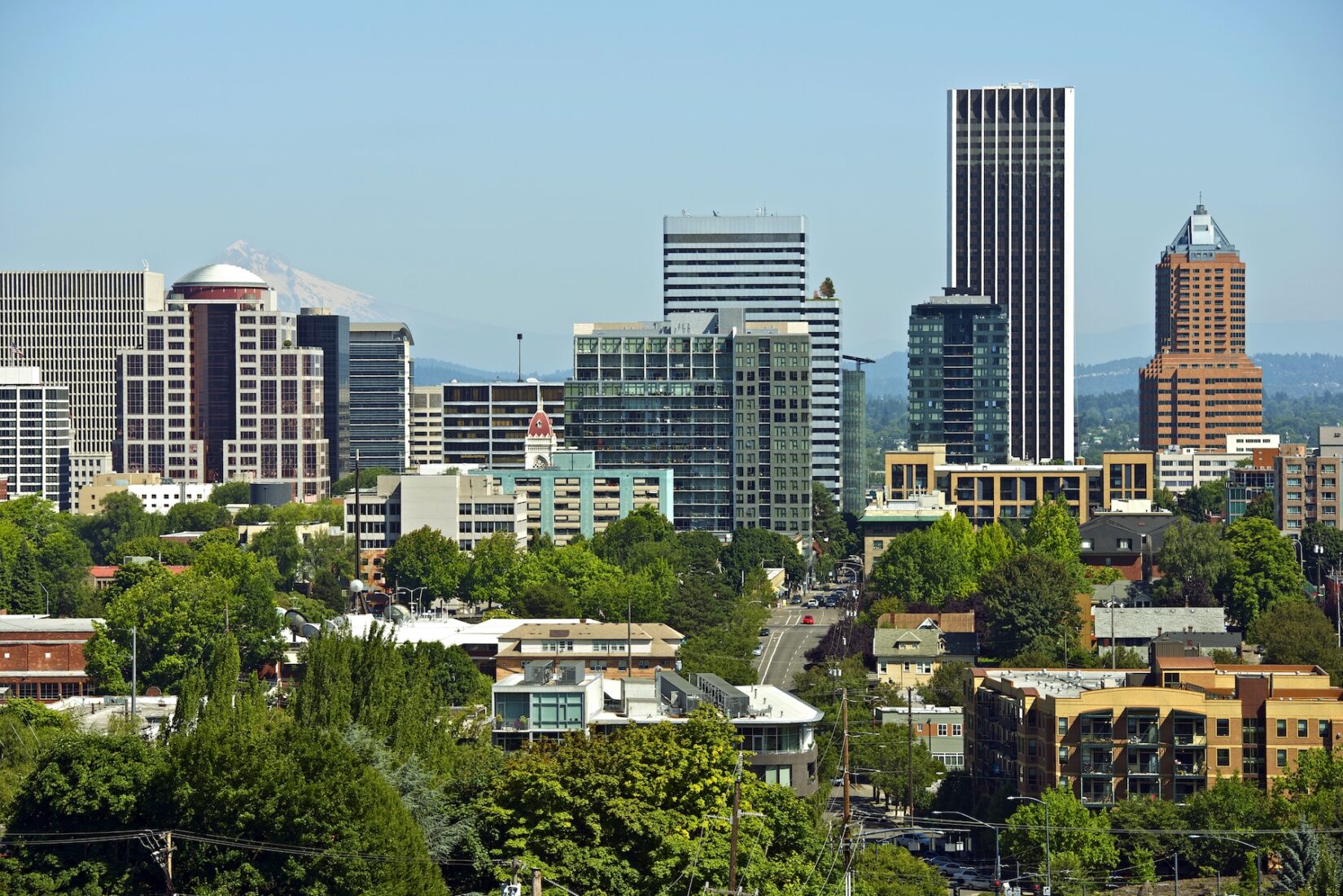 Downtown Portland aerial view.