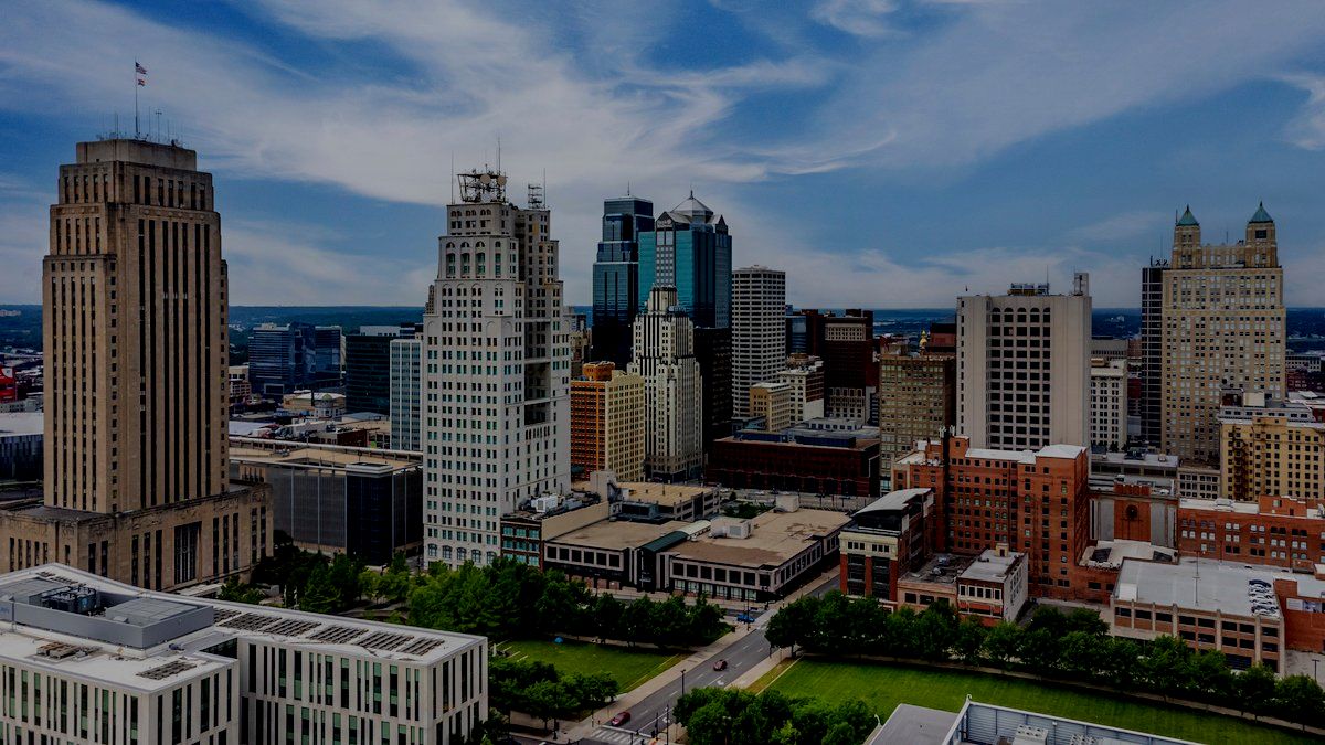 Aerial Photography Kansas City Skyline.