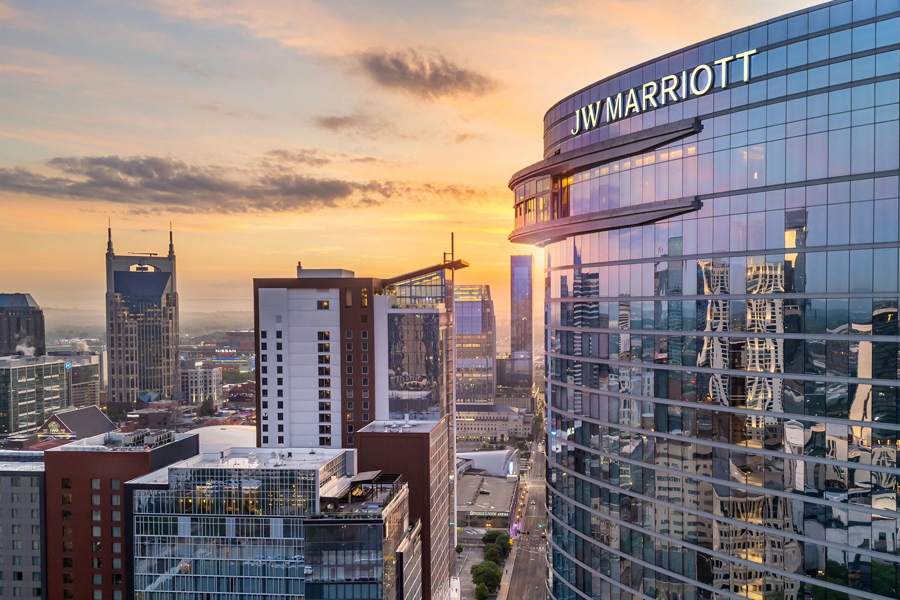 Jw Marriott Nashville Downtown Drone Sunrise Cs3photography
