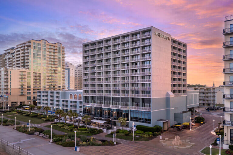 Sheraton Virginia Beach Oceanside Twilight Drone